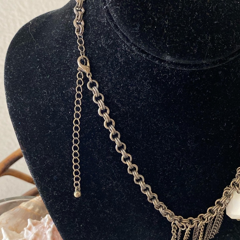 Nordstrom Bronze Cream Drop Statement Necklace - image 2